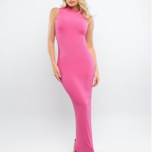 Shapewear Modal Sleeveless Mock Neck Slimming Maxi Dress