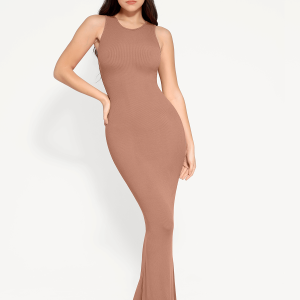 Shapewear Crew Neck Modal Sleeveless Slimming Maxi Dress